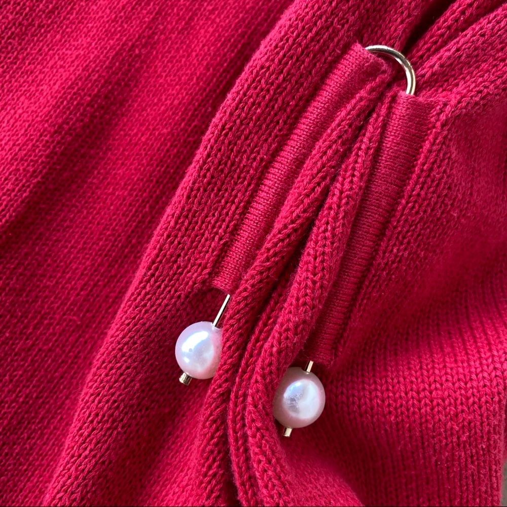 Mother of Pearl Red Maudi Longline Cardigan - Picture 4 of 4
